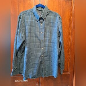 Arrow Men's Blue-Green Plaid Button-Down Shirt